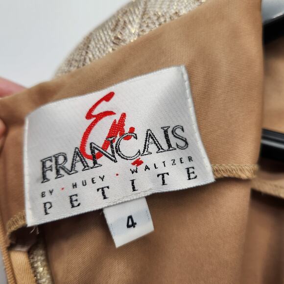 NWT En Francais by Huey Waltzer Formal Metallic Cocktail Maxi Women's Dress 4P - Picture 2 of 14